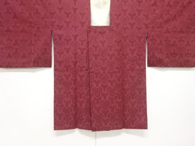 JAPANESE KIMONO / VINTAGE MICHIYUKI COAT / SILK / BISHAMON KIKKO PATTERN